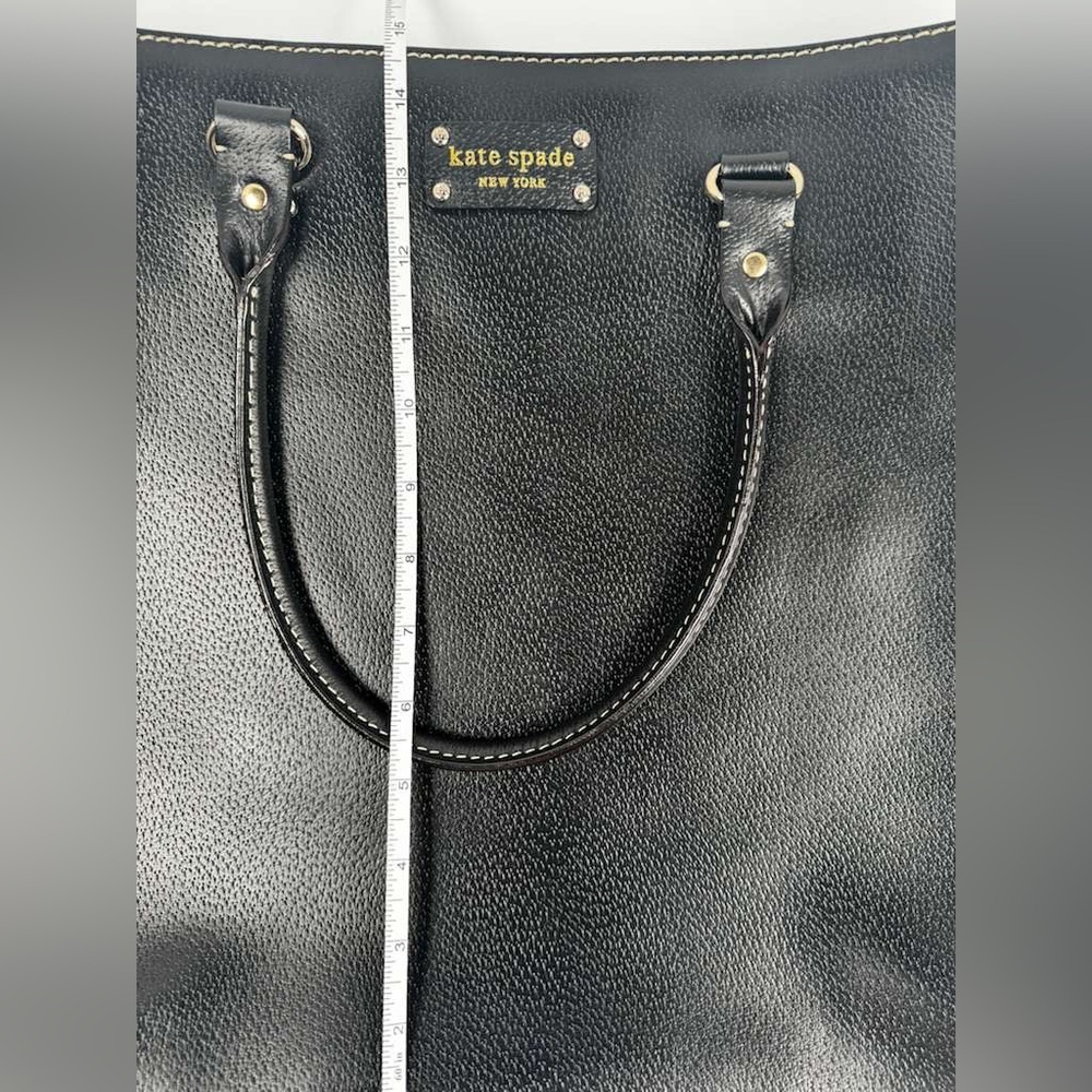 Kate Spade Wellesley Queen Boarskin Large Black Leather Tote Bag - Picture 10 of 11